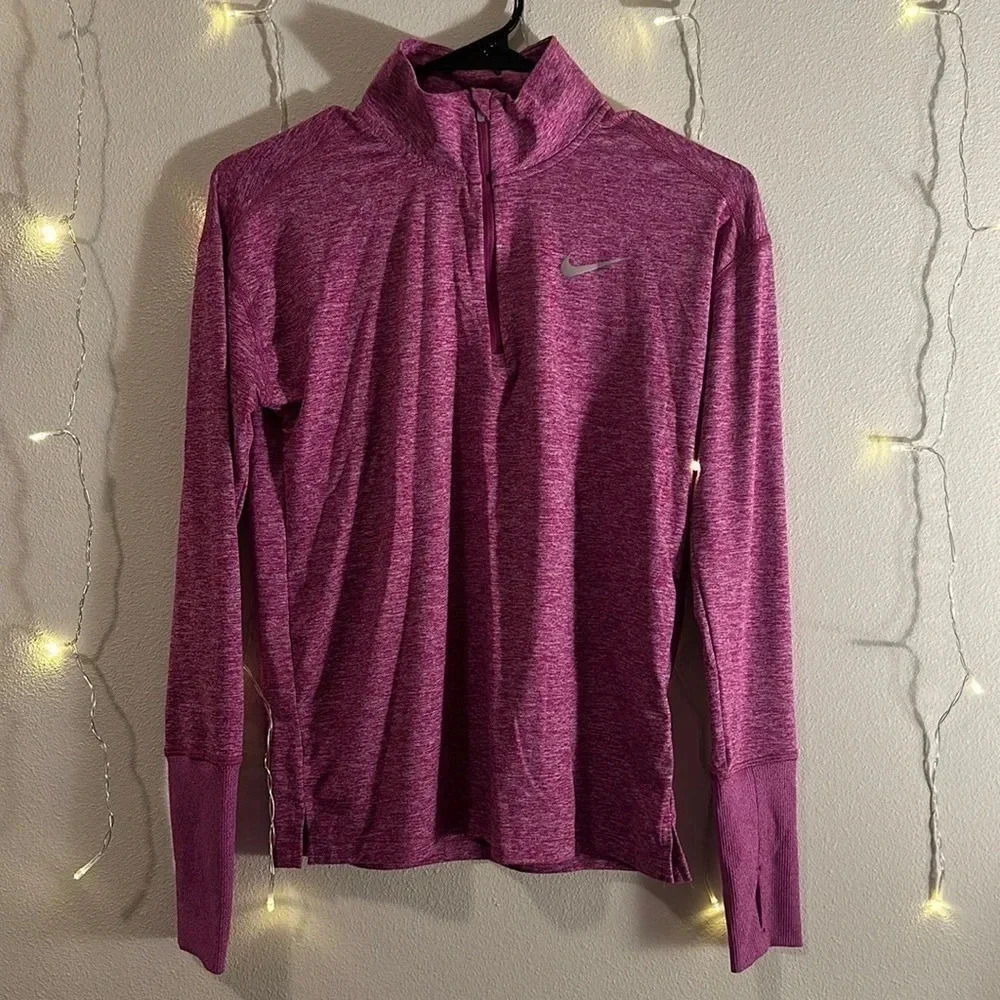 Nike Element Running Dri Fit Quarter Zip Heather Magenta​​​​​​​​​​